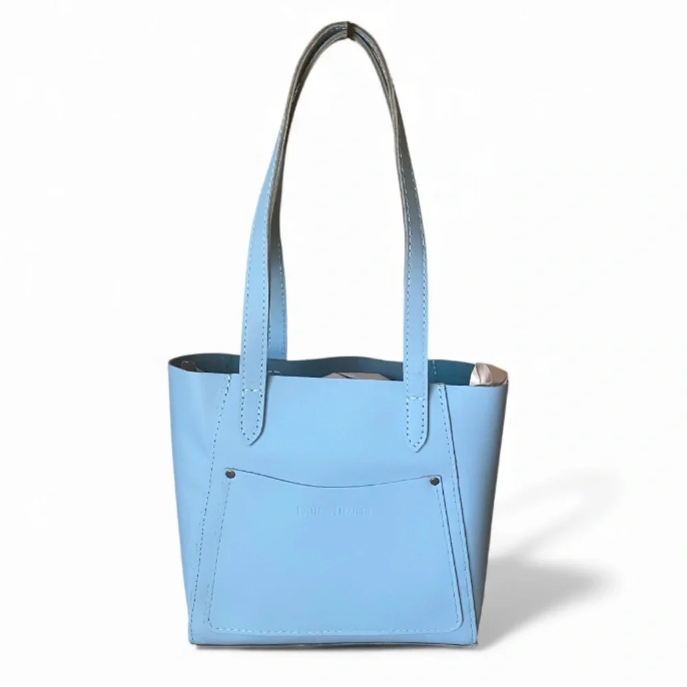 PORTLAND LEATHER GLACIAL BLUE SMALL JULIETTE TOTE - Picture 4 of 14